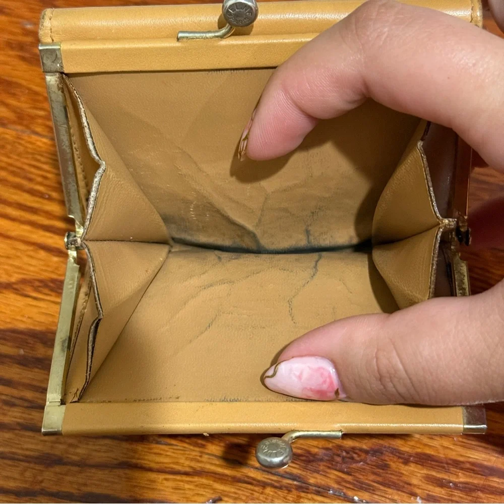 Celine Tan and Brown Logo Kiss Lock Wallet - Picture 10 of 12